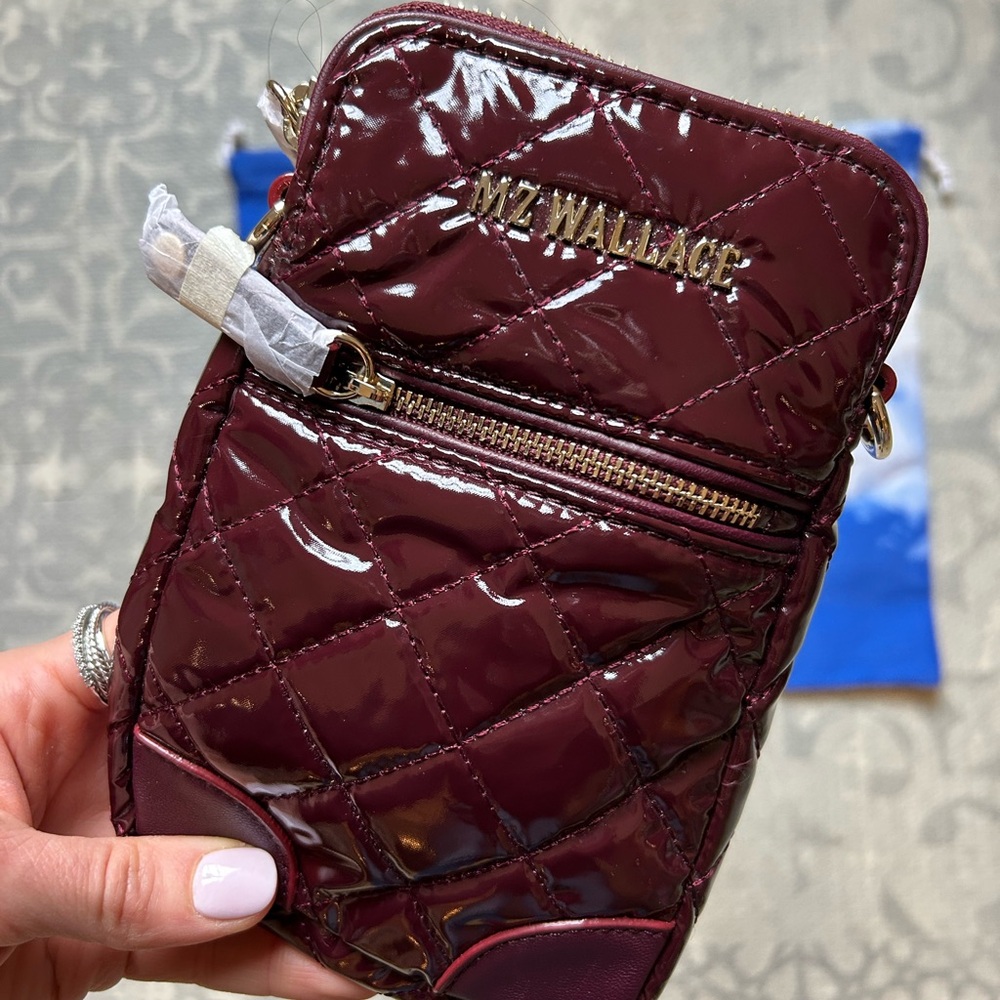 MZ Wallace Glossy Burgundy Quilted Bag - Picture 3 of 4